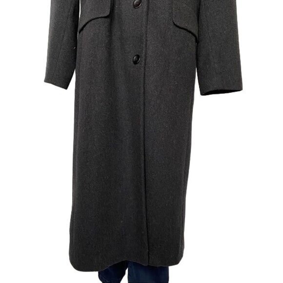 Vintage Forecaster of Boston Full Length Dark Charcoal Wool Cashmere Woman's Coa - Picture 4 of 14